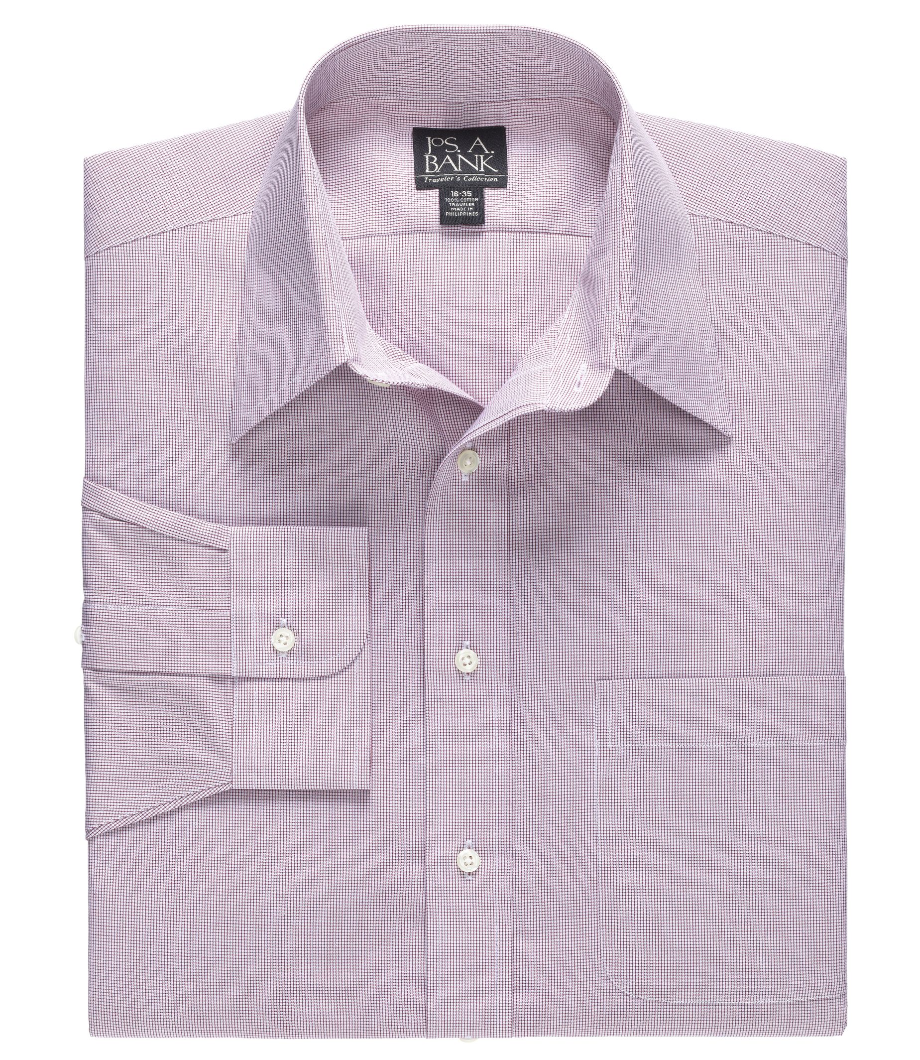 Traveler Screenweave Point Collar Dress Shirt Big or Tall