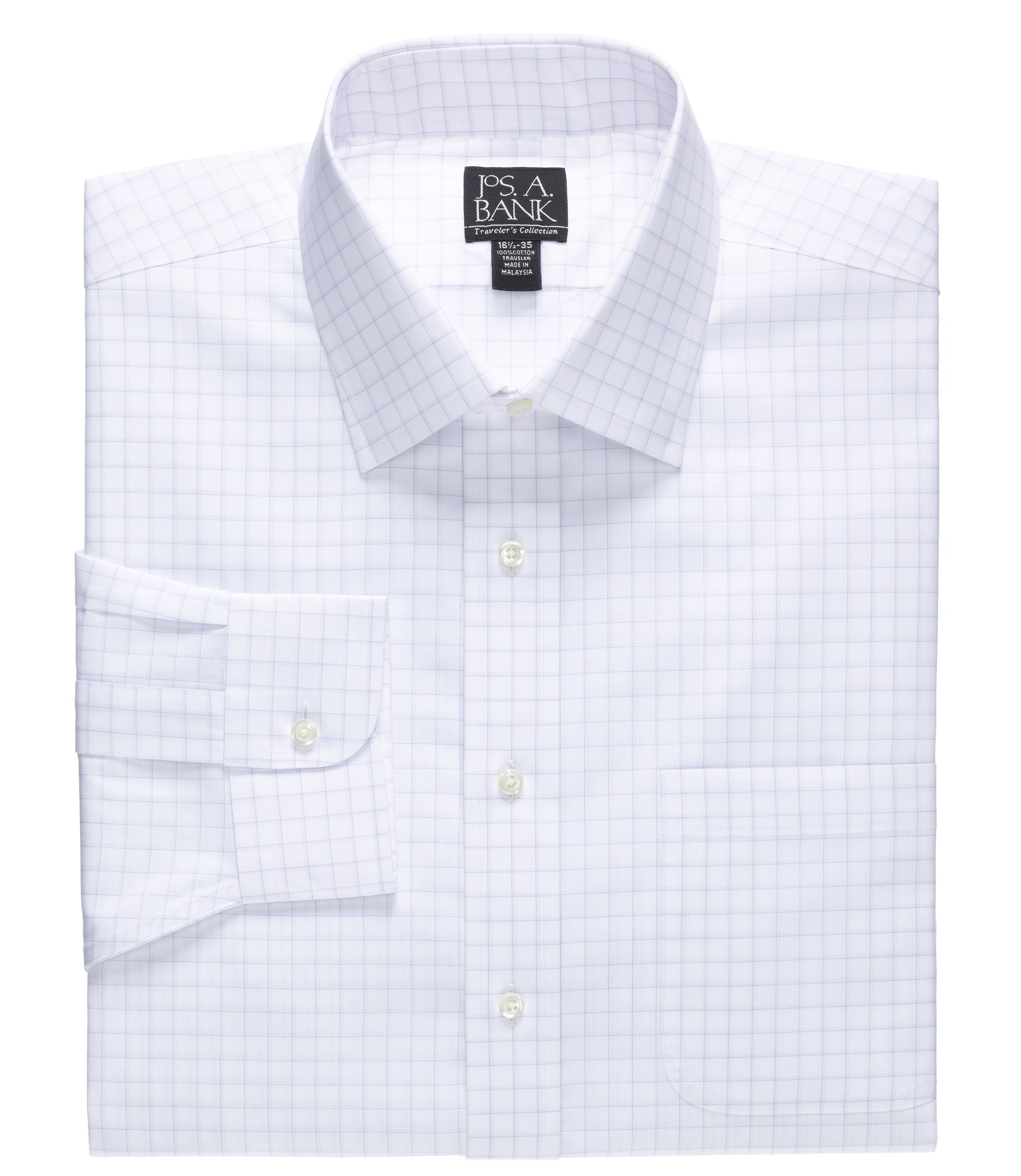 Traveler Spread Collar Windowpane Dress Shirt Big And Tall Sizes Feedbeat