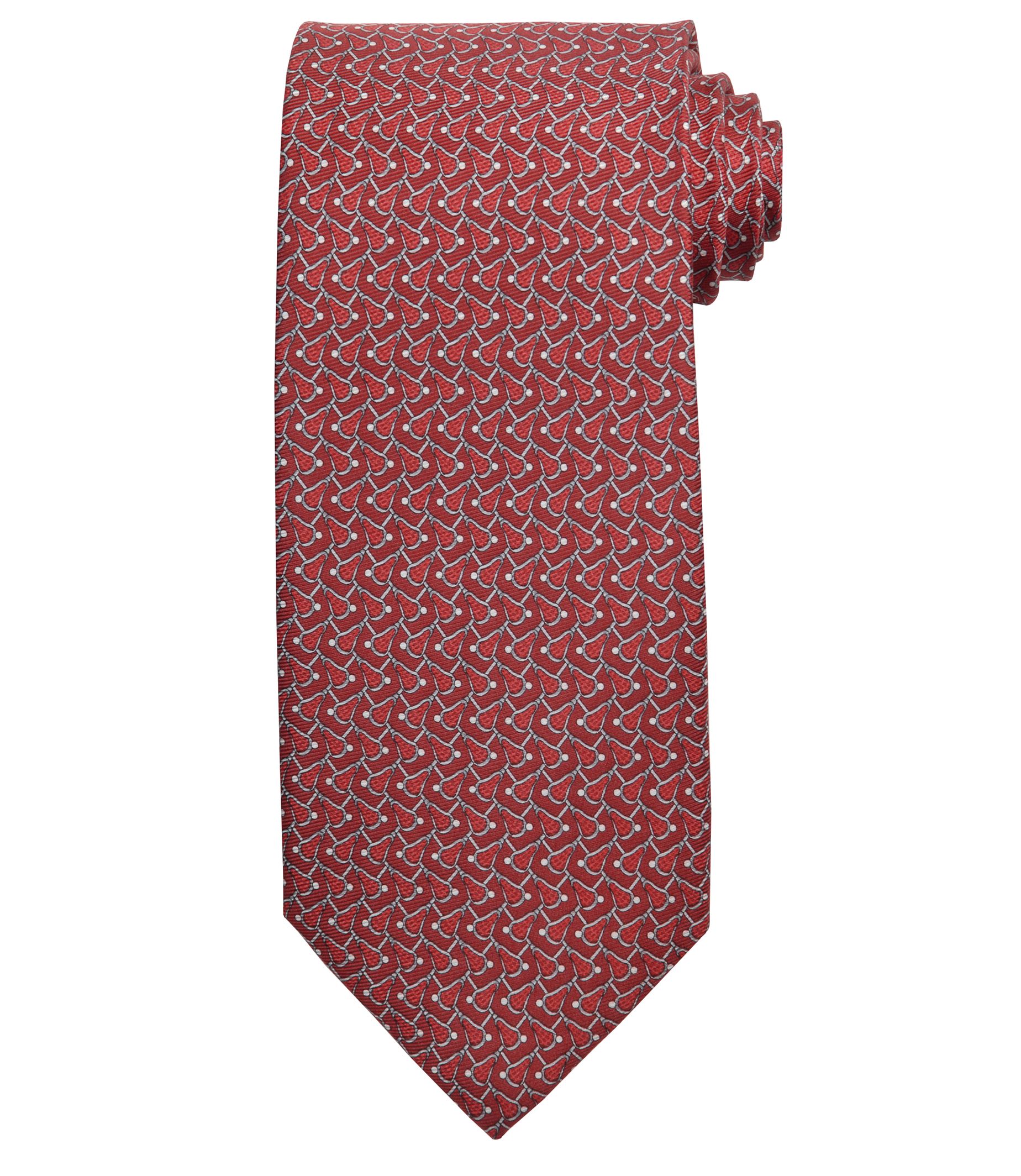 Conversational Patterned Lacrosse Sticks Tie