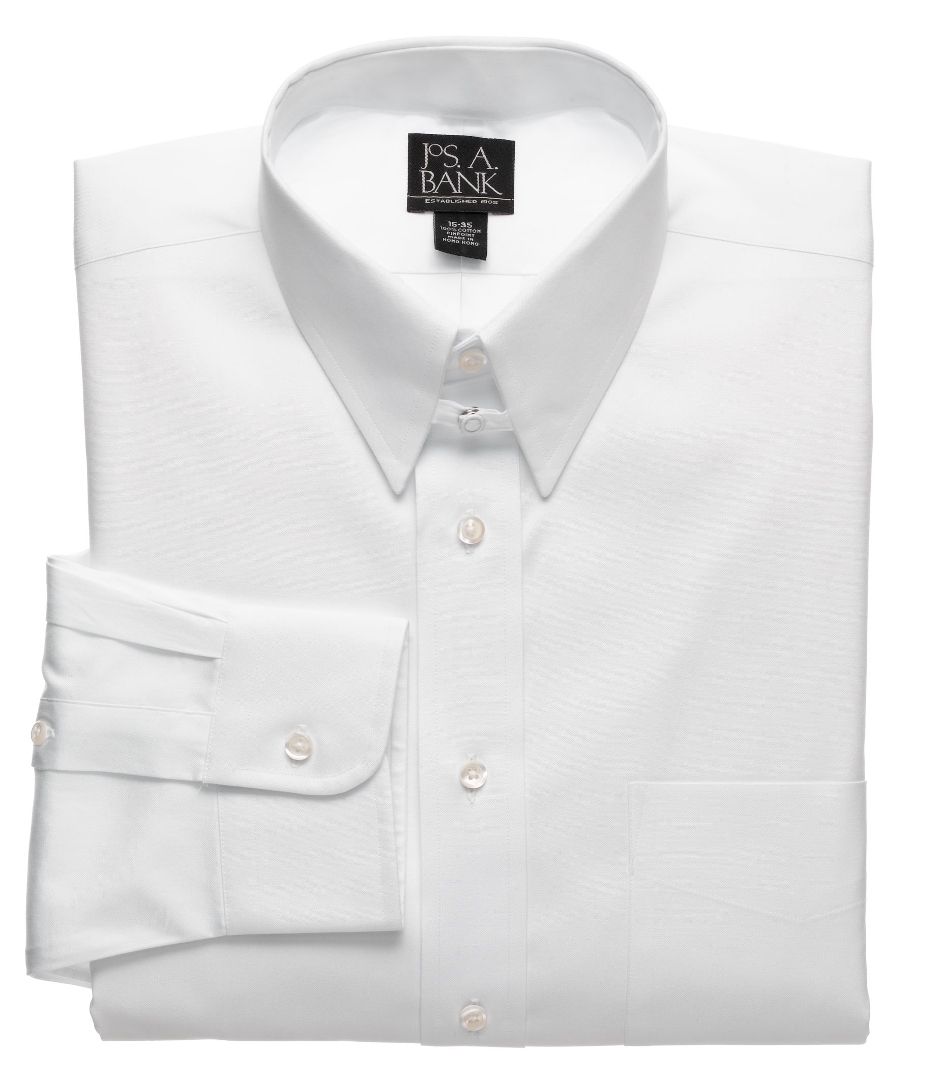 Pinpoint Oxford Snap Tab Collar Dress Shirt