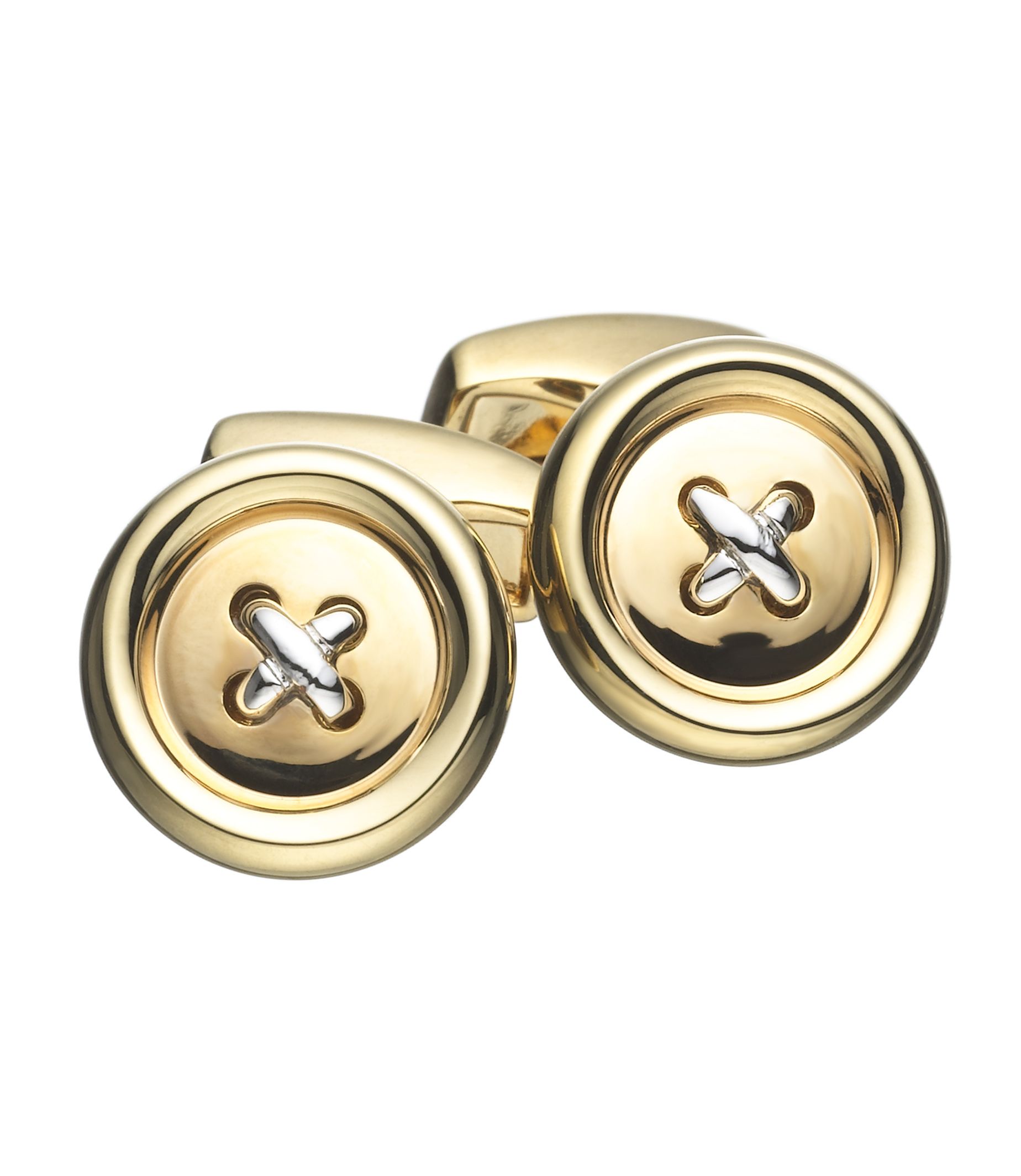 Gold And Silver Button Cufflink. Yoba