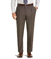 Traveler Collection Traditional Fit Pleated Front Washable Wool Pre-Hemmed Dress Pants