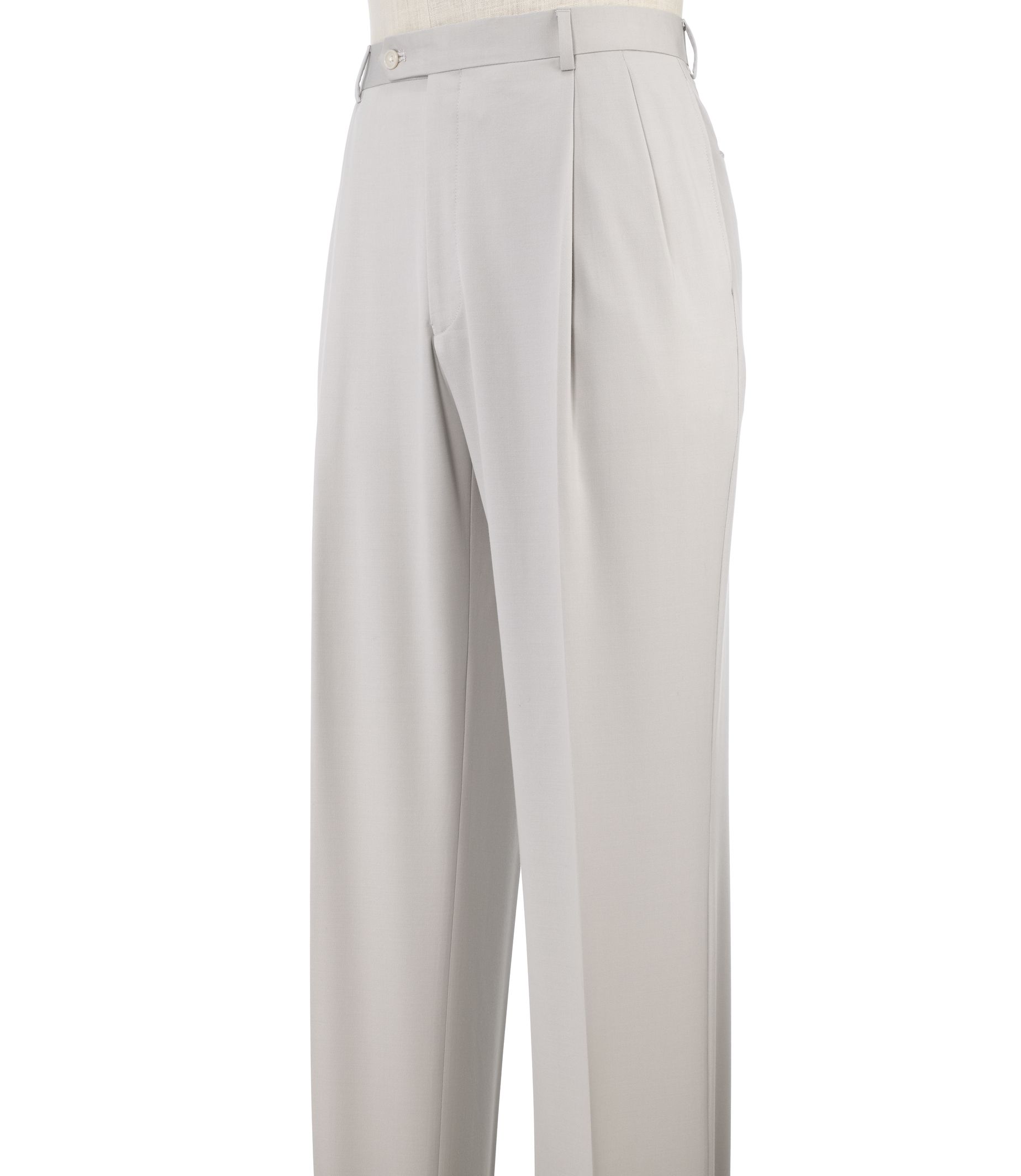 NEW Executive Cotton/Wool Pleated Trousers Extended Sizes