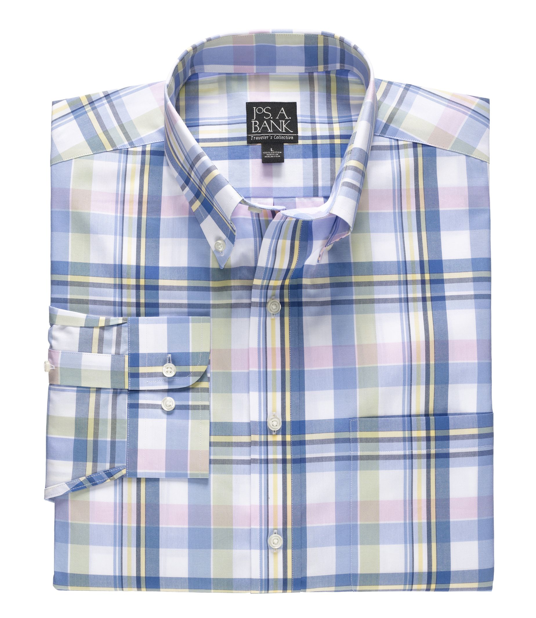 Traveler Tailored Fit Long-Sleeve Button Down Sportshirt