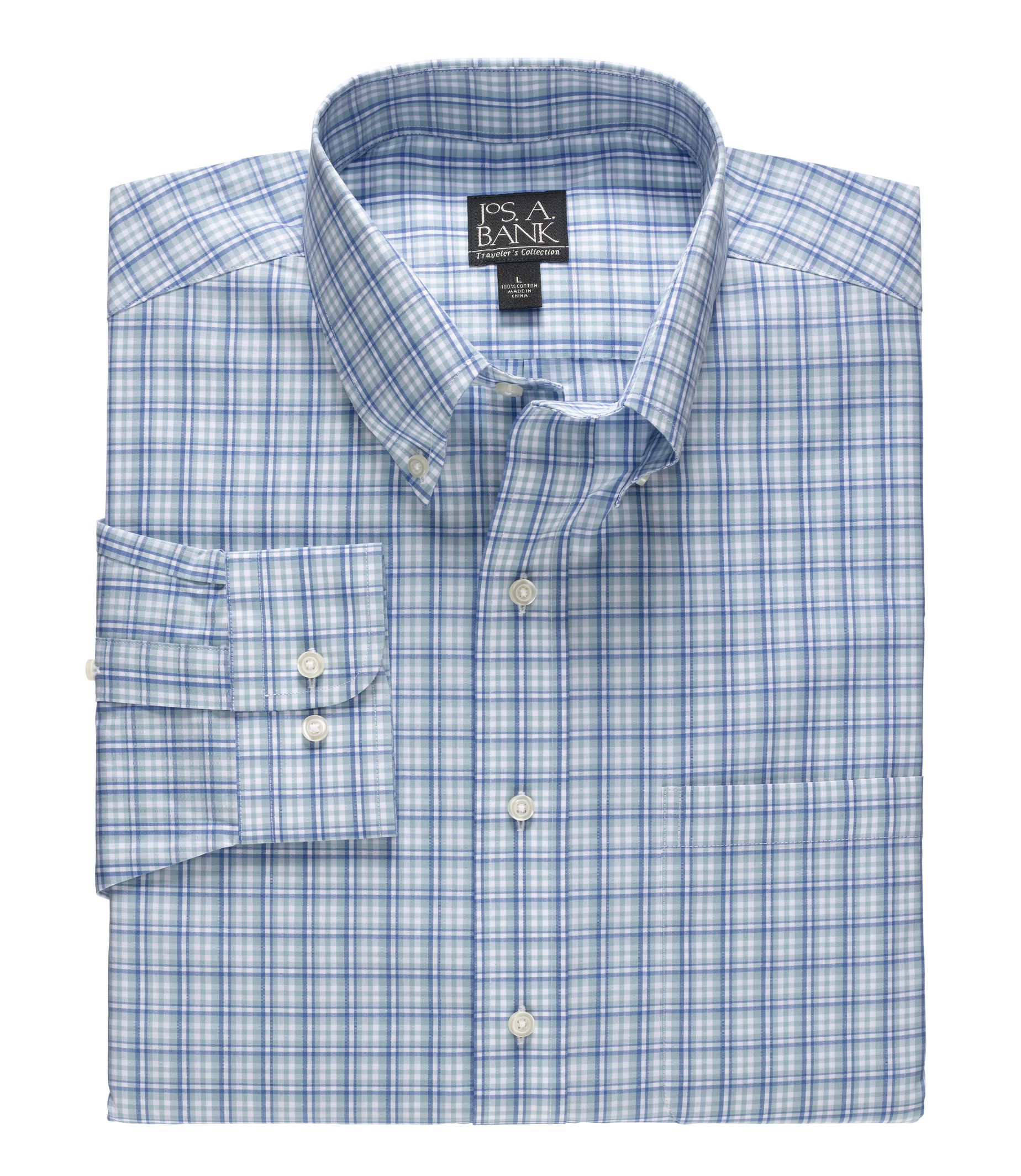 Traveler Long-Sleeve Buttondown Pattern Sportshirt Big/Tall