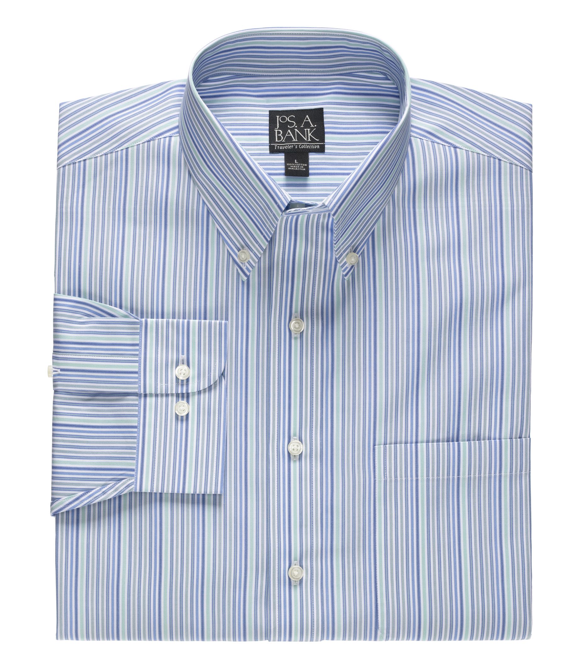 Traveler Long-Sleeve Buttondown Pattern Sportshirt Big/Tall