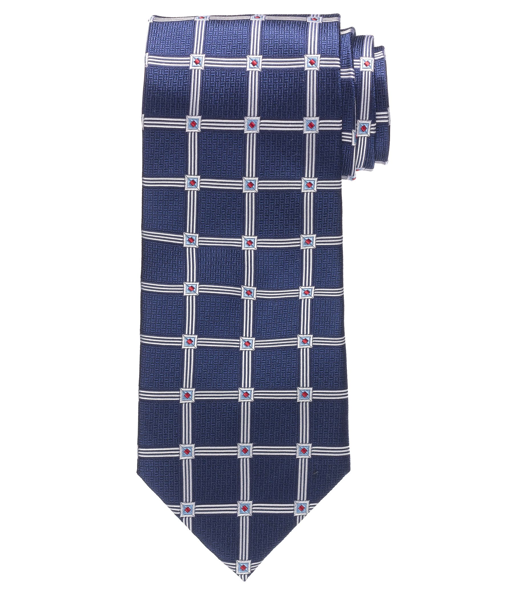 Executive Large Grid On Basketweave 61″ Long Tie | Riffbug