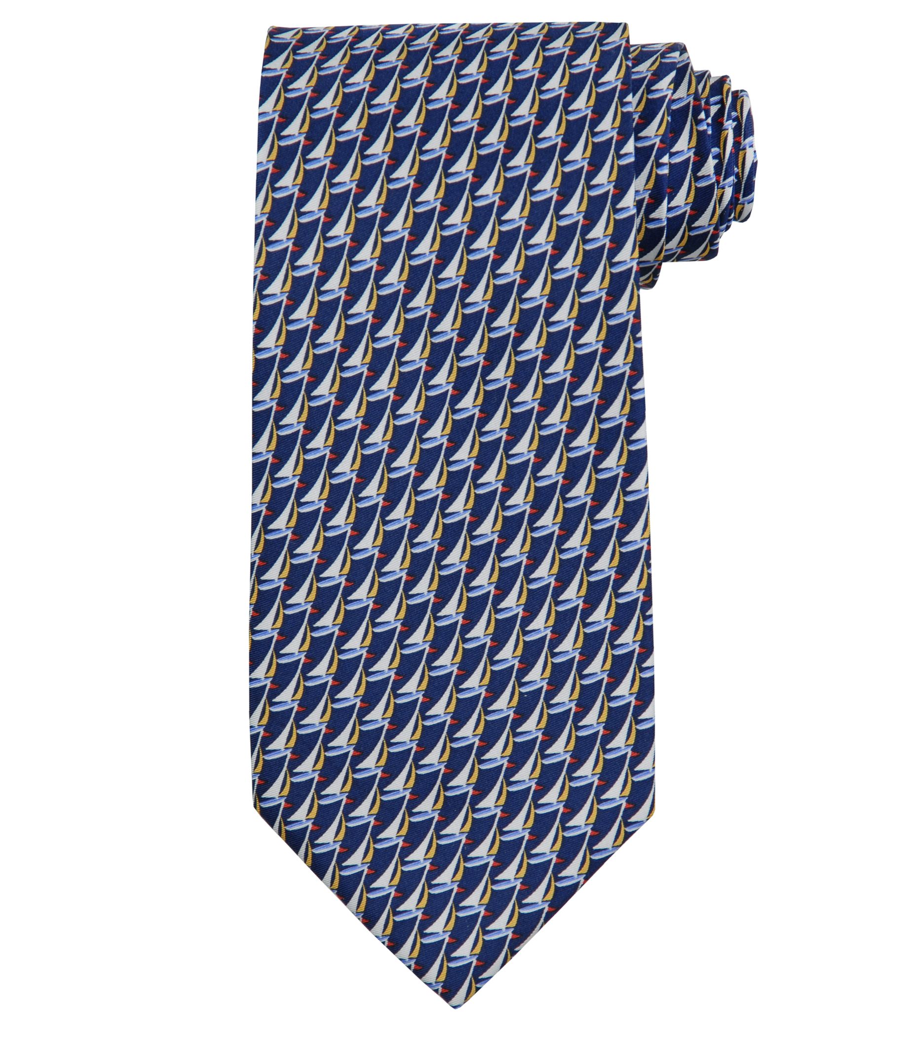 Conversational Allover Sailboats Tie