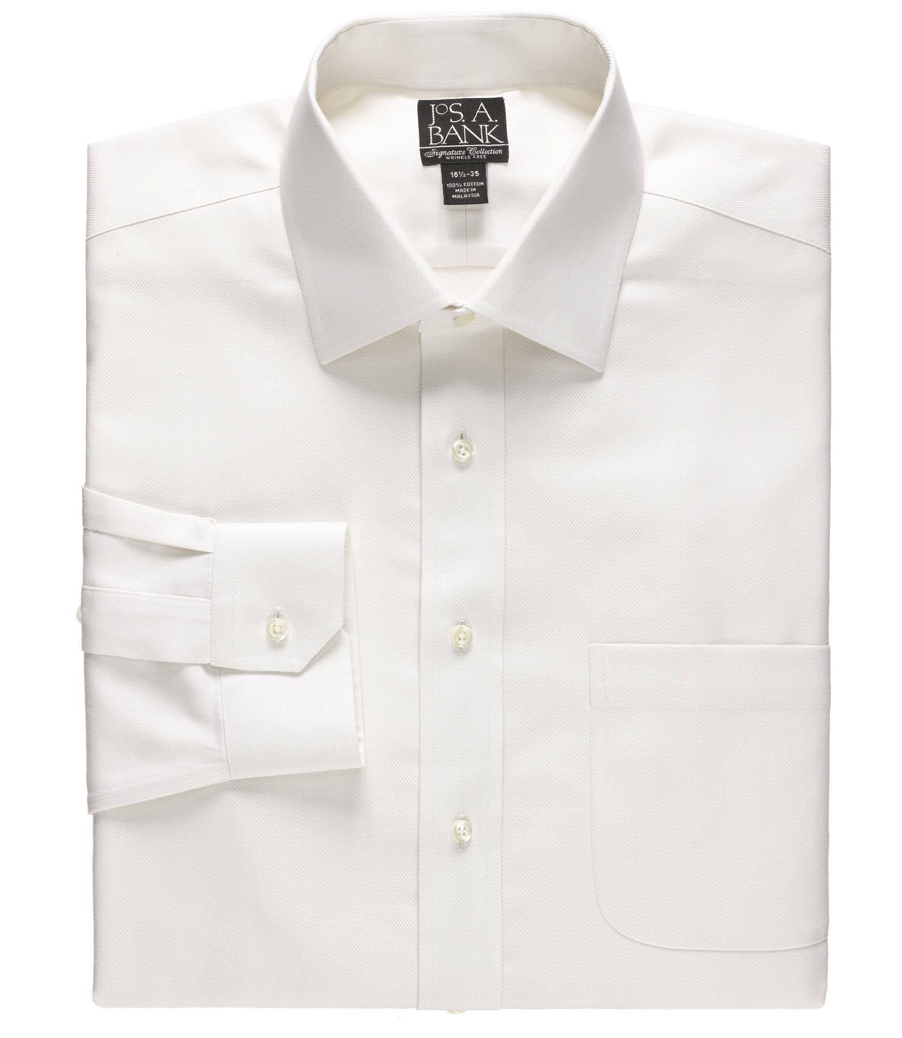 Signature Wrinkle-Free Spread Collar Tailored Fit Dress Shirt