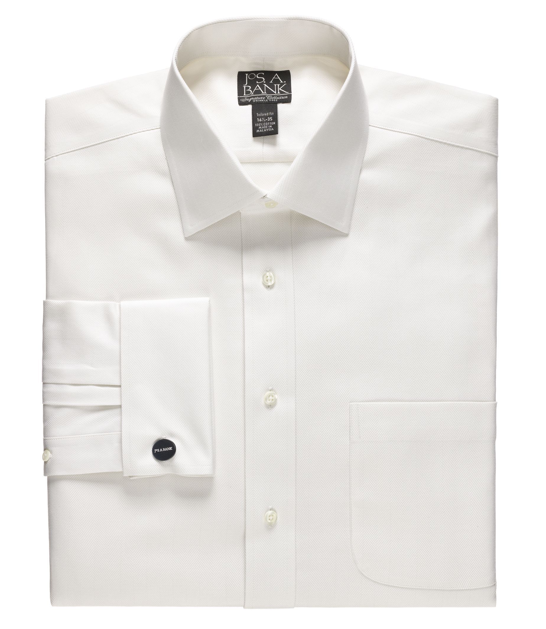 Signature Spread Collar French Cuff Tailored Fit Dress Shirt