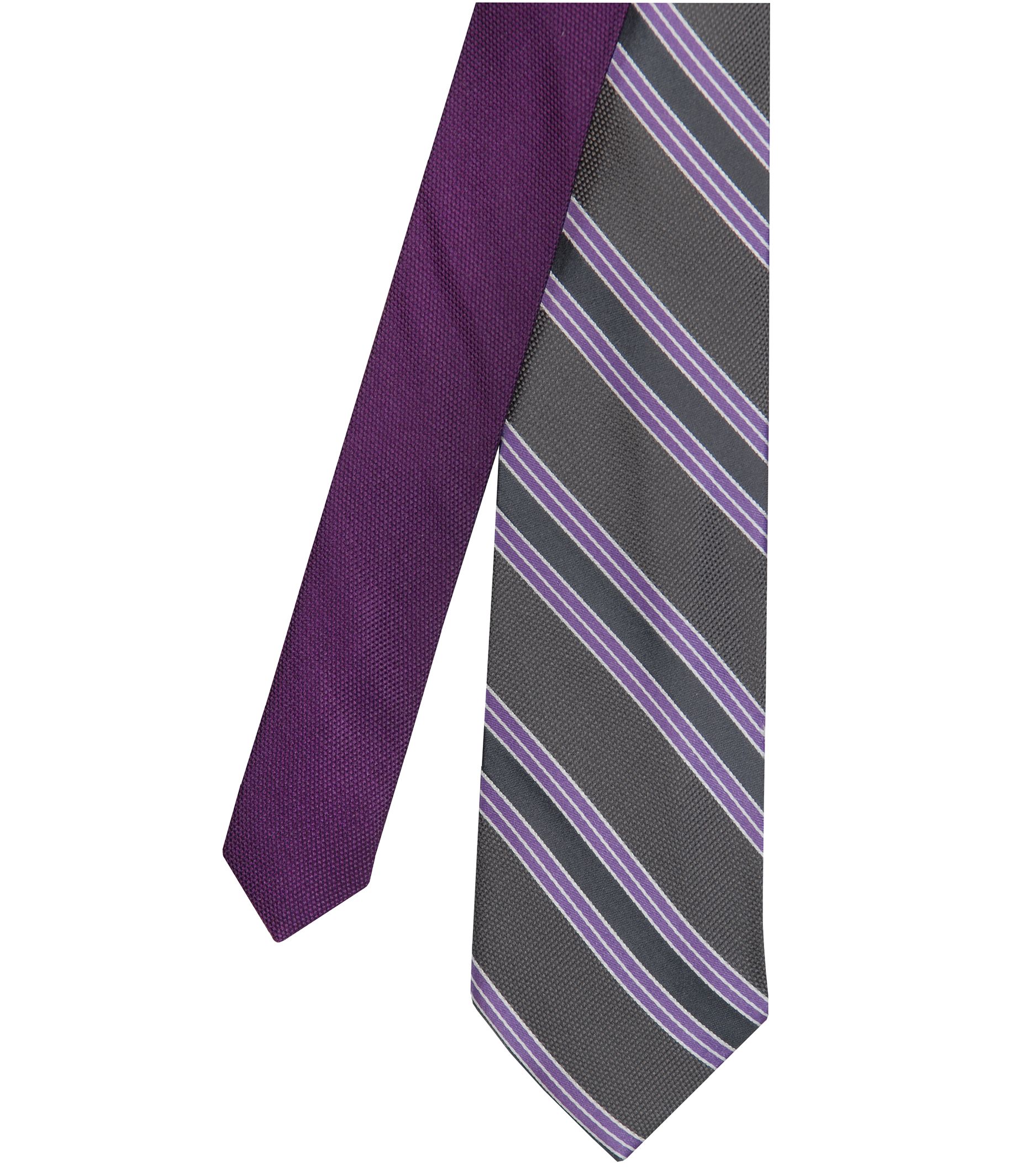 Joseph Slim Satin Track Stripe Tie