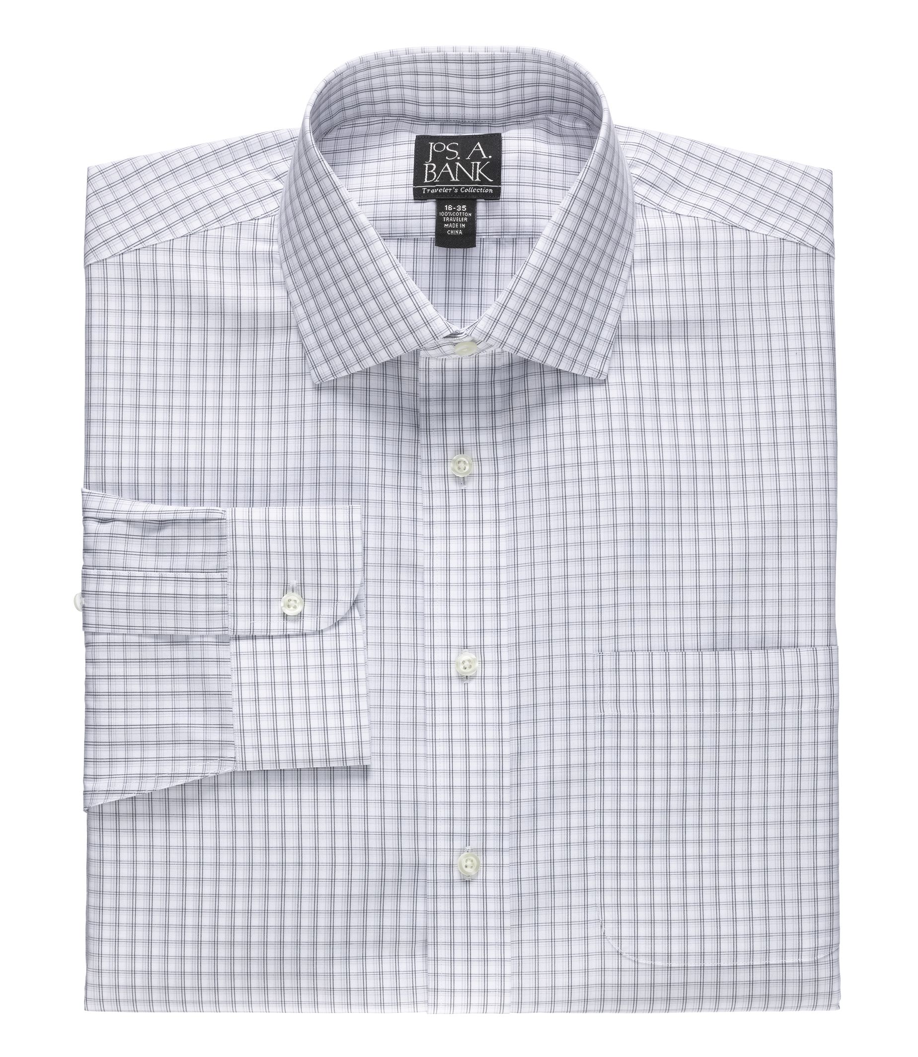 Traveler Plaid Spread Collar Dress Shirt Triveo