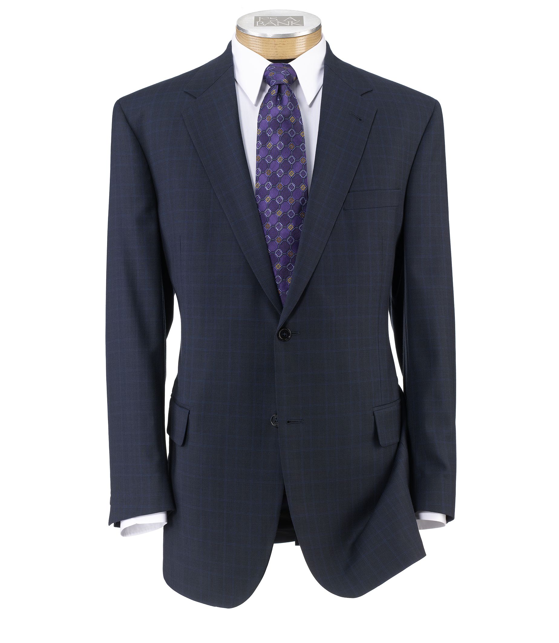 navy plaid trousers