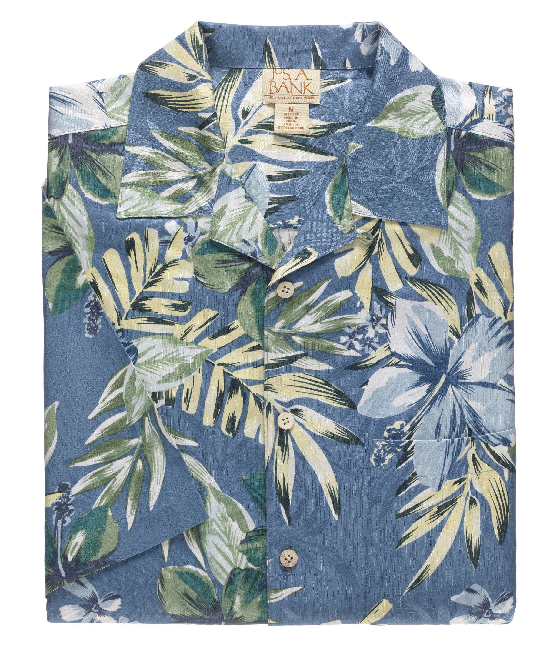 Silk Floral Jacquard Print S/s Sportshirt Big And Tall Sizes | Devxs