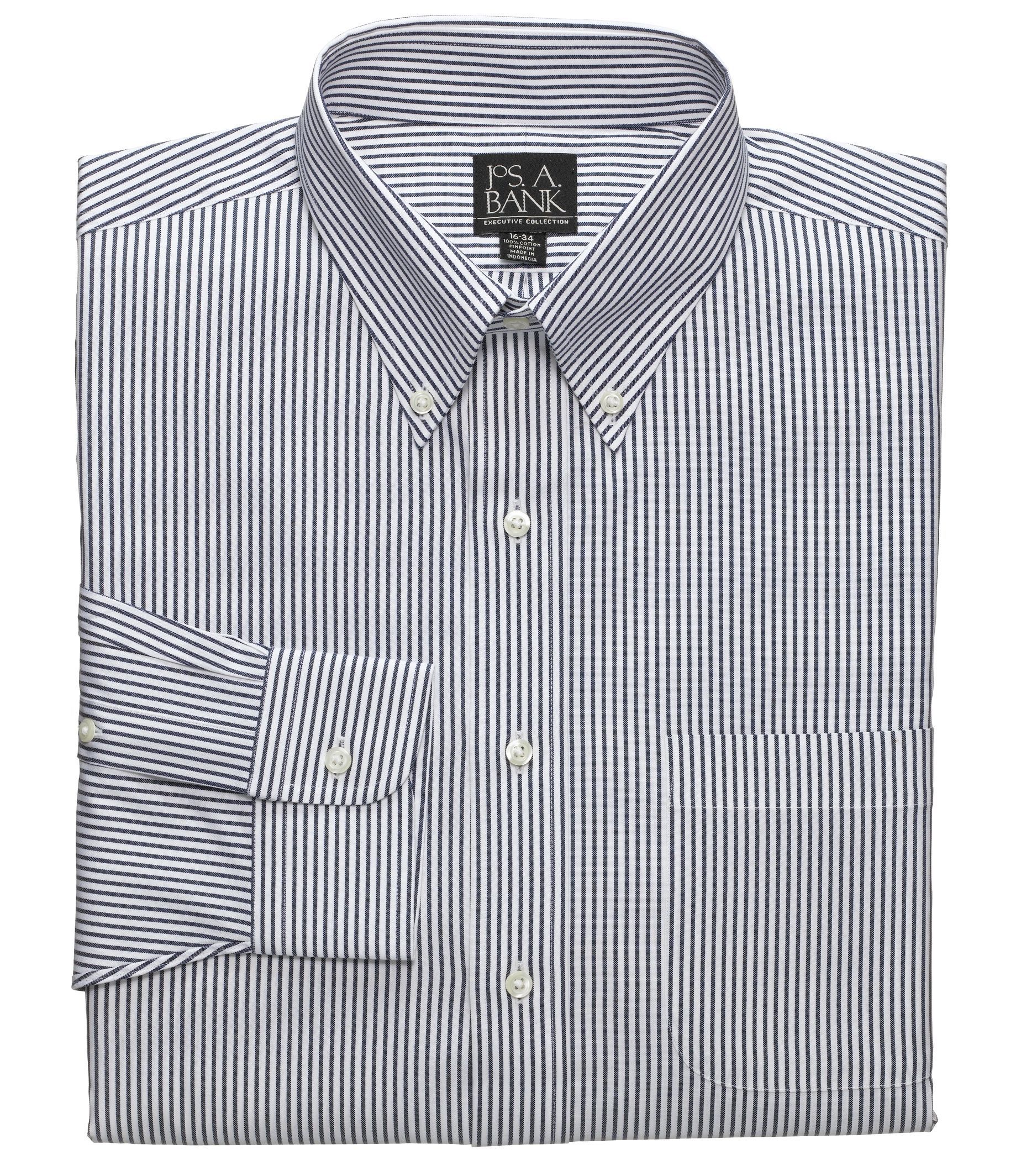 Pinpoint Oxford Buttondown Collar Striped Dress Shirt Big or Tall