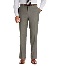 Traveler Collection Tailored Fit Flat Front Sharkskin Dress Pants