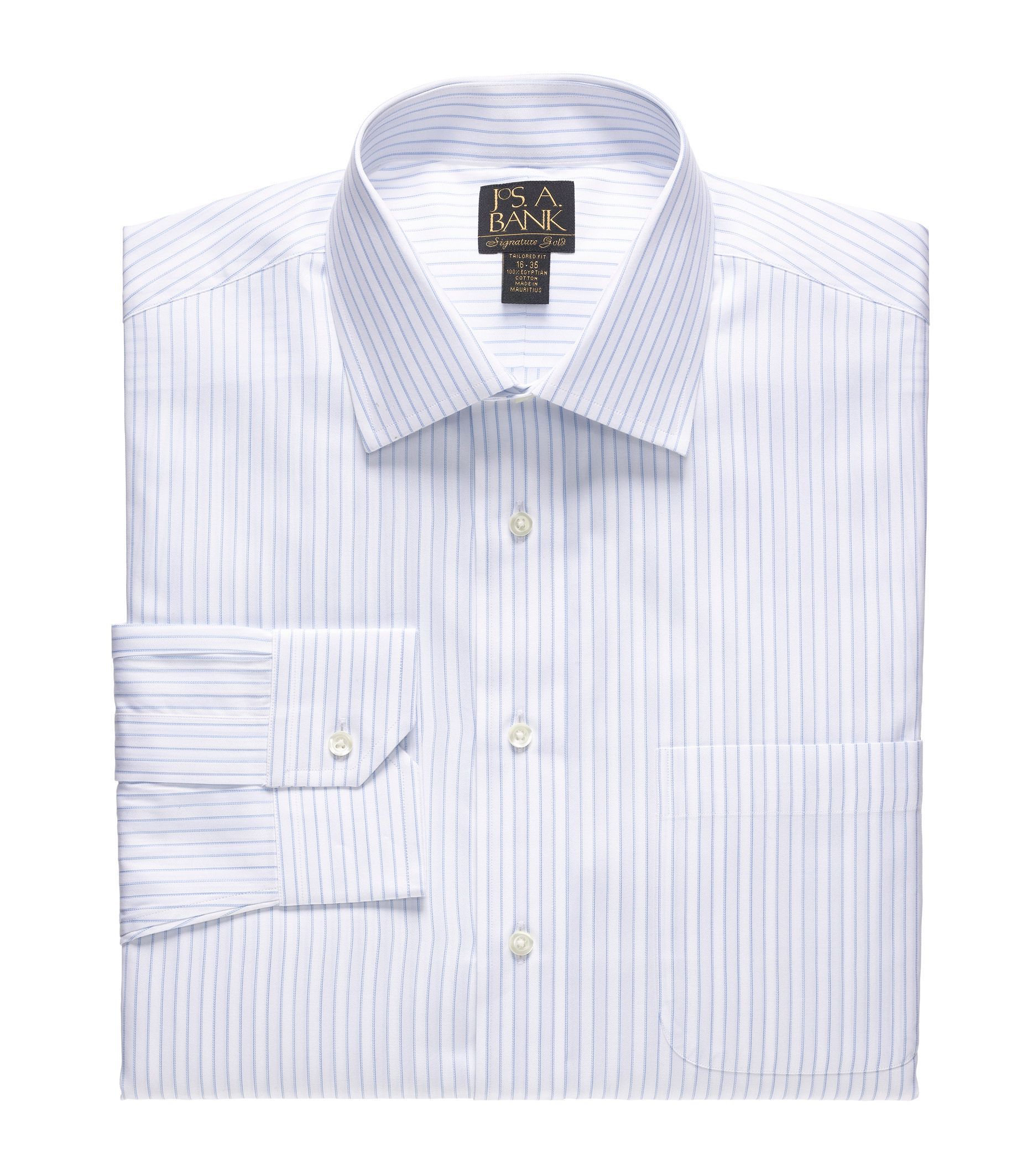 Signature Gold Tailored Fit Spread Collar Dress Shirt