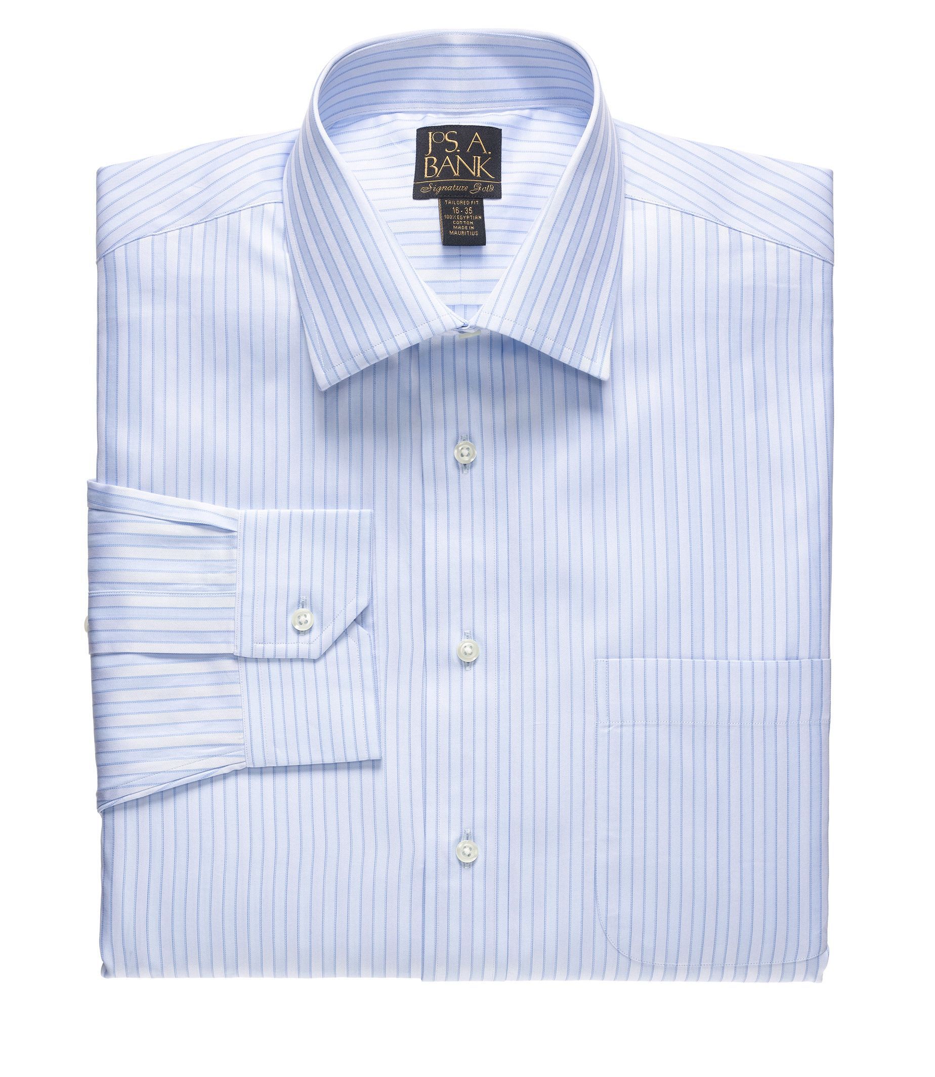 Signature Gold Tailored Fit Spread Collar Dress Shirt