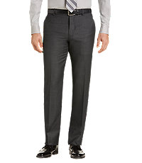 Traveler Collection Slim Fit Flat Front Sharkskin Dress Pants
