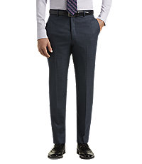 Executive Collection Tailored Fit Flat Front Sharkskin Dress Pants
