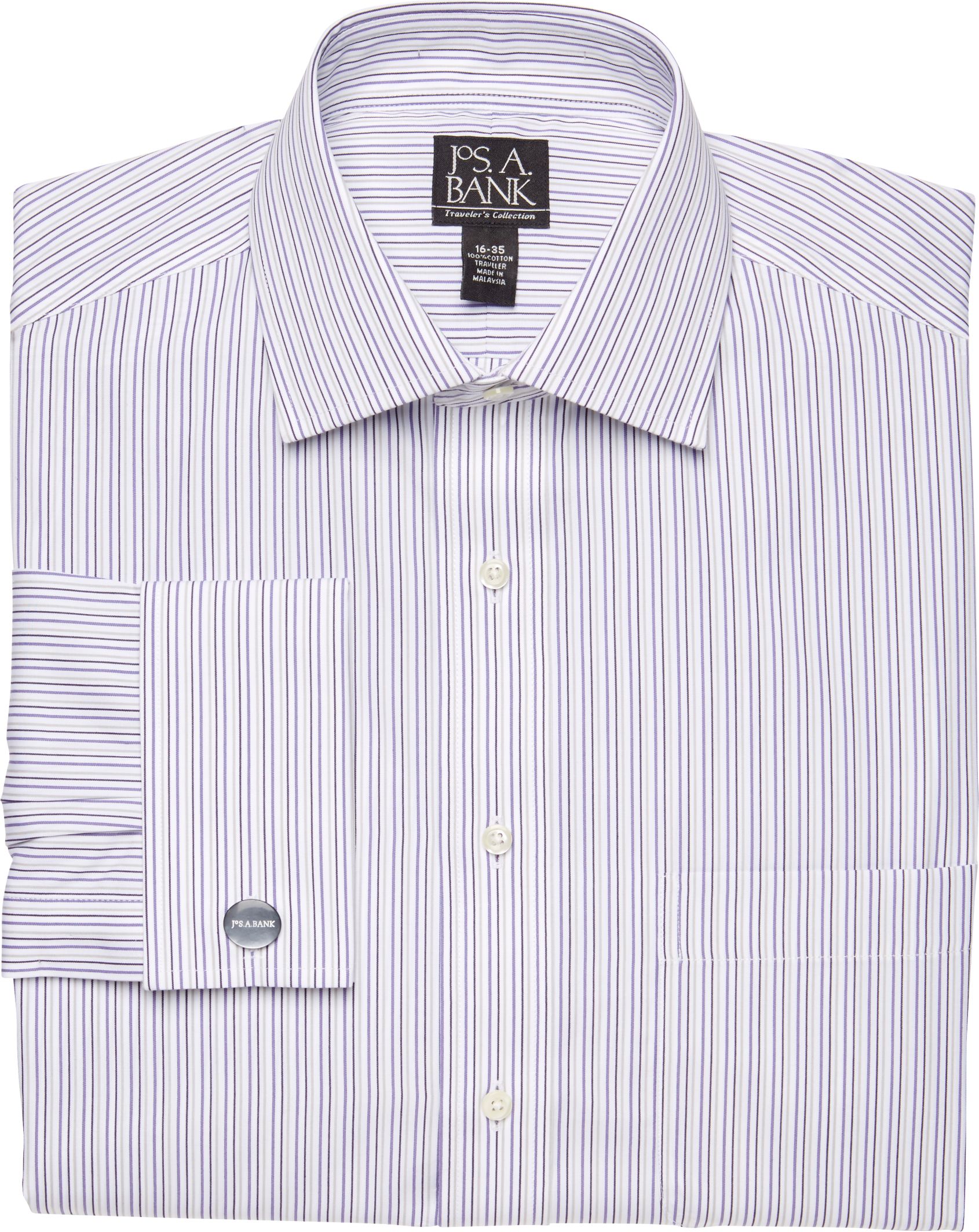 Traveler Tailored Fit Spread Collar/French Cuff Dress Shirt