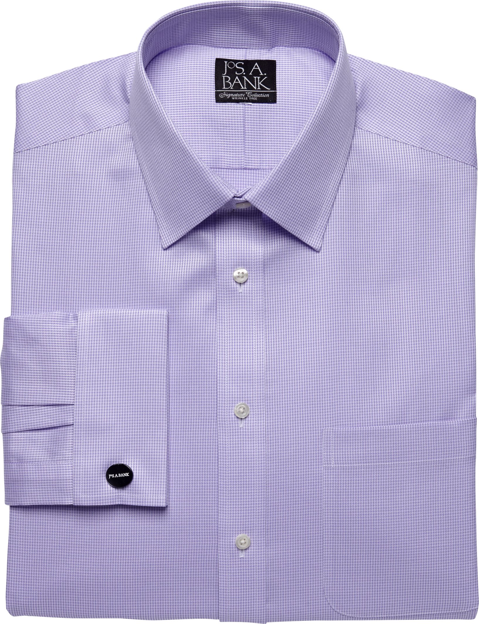 Signature Spread Collar Slim Fit French Cuff Dress Shirt