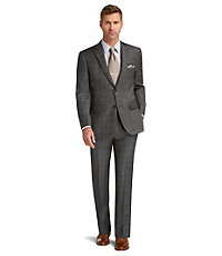 Traveler Collection Tailored Fit Plaid Men's Suit