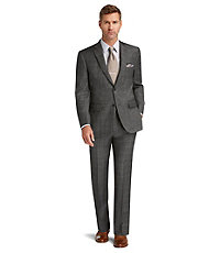 Traveler Collection Tailored Fit Plaid Men's Suit