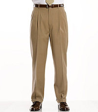 Traveler Collection Traditional Fit Pleated Washable Wool Dress Pants - Big & Tall
