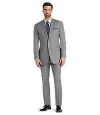Traveler Collection Traditional Fit Sharkskin Men's Suit