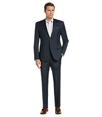 Traveler Collection Traditional Fit Sharkskin Men's Suit - Big & Tall