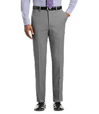 1905 Collection Tailored Fit Flat Front Textured Men's Suit Separate Pants