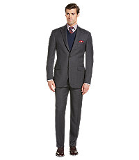 Signature Collection Tailored Fit Windowpane Plaid Men's Suit - Big & Tall