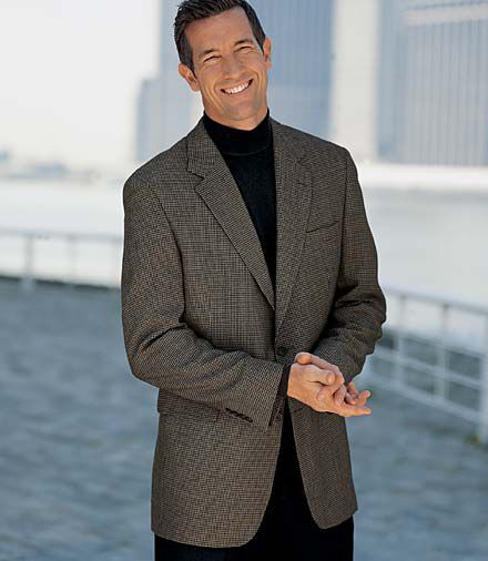 Executive 2-Button Silk/Wool Check Sportcoat