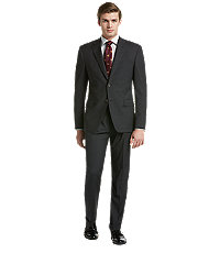 Signature Gold Collection Traditional Fit Mini Check Men's Suit - Big & Tall