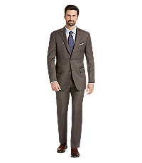 Signature Gold Collection Tailored Fit Windowpane Men's Suit - Big & Tall
