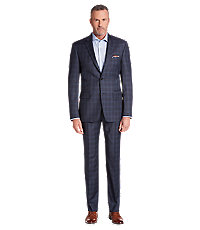 Signature Gold Collection Tailored Fit Plaid Men's Suit - Big & Tall