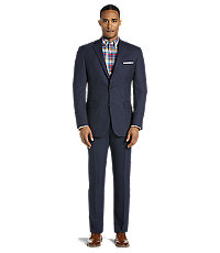 Signature Gold Collection Tailored Fit Mini Check Men's Suit- Big & Tall
