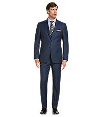 Reserve Collection Slim Fit Herringbone Plaid Pattern Men's Suit