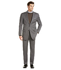 Signature Collection Traditional Fit Herringbone Men's Suit - Big & Tall