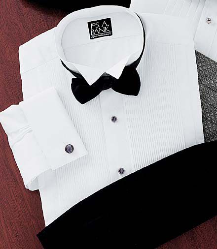 Signature 28-Pleat Broadcloth Wing Collar Formal Dress Shirt