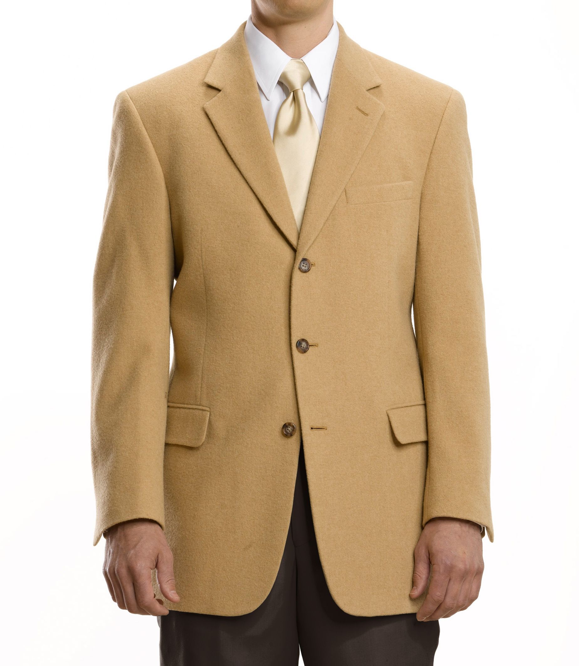 Executive 3-Button Camel Hair Blazer