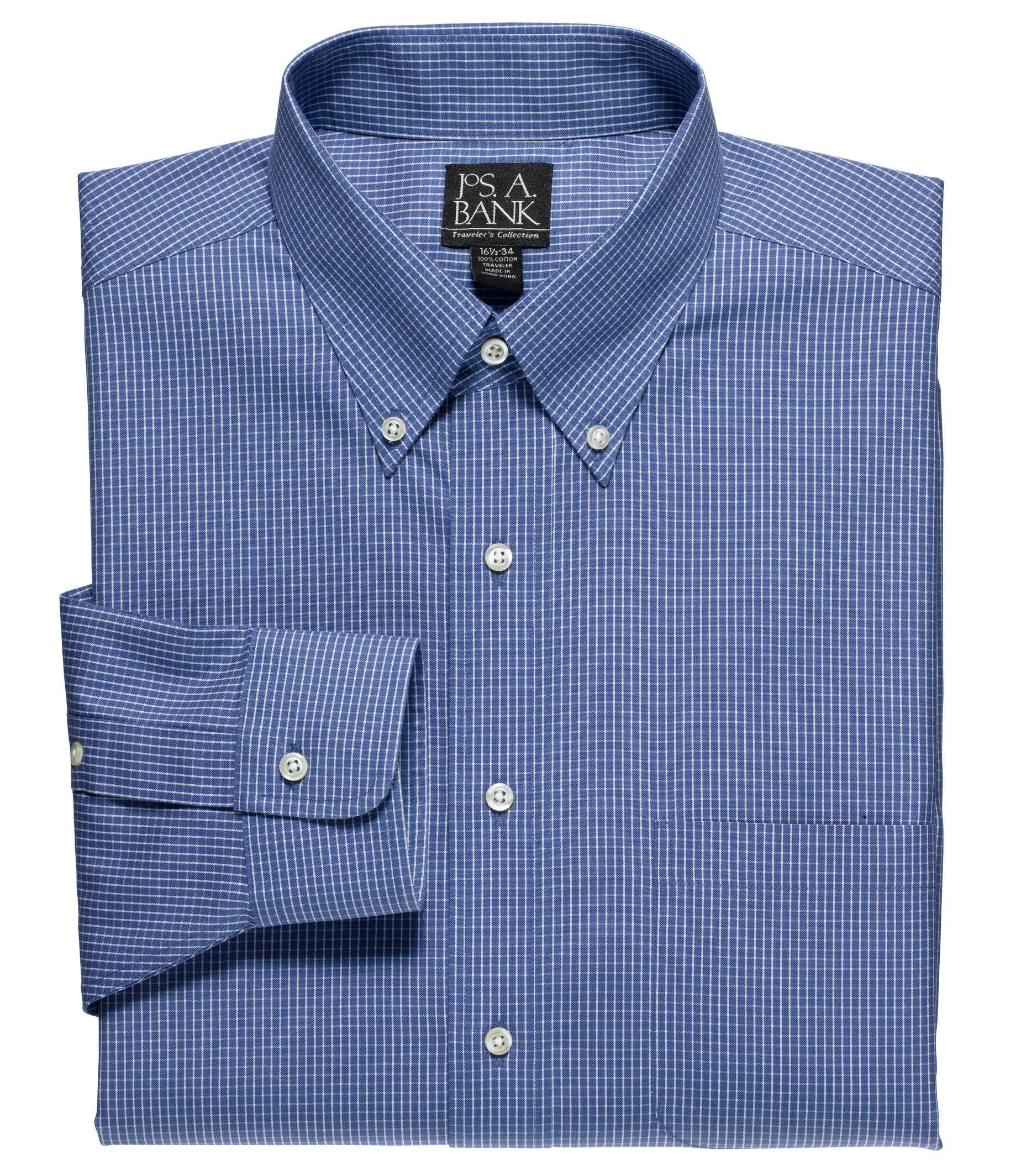 Traveler Pinpoint Check Buttondown Collar Dress Shirt Big or Tall