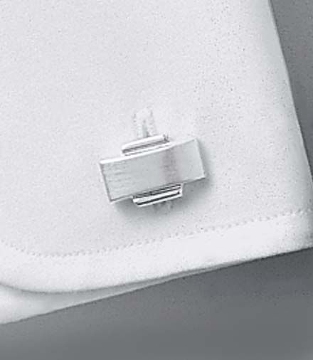 Classic Brushed Silver Rectangle Cufflinks