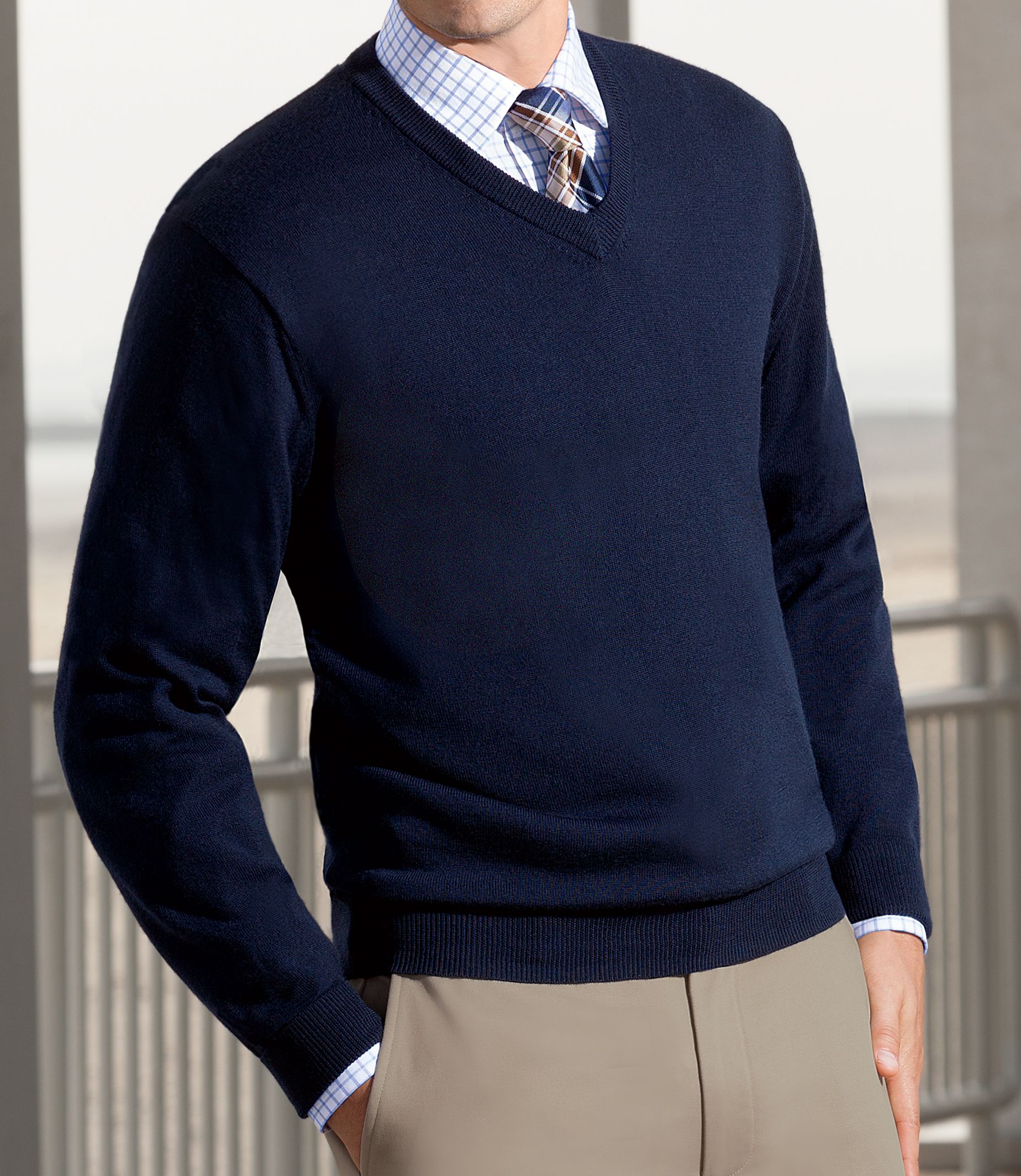 Signature Merino Wool V-Neck Sweater- Get Your 2nd 25% OFF, 3rd FREE!