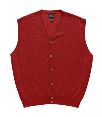 JoS. A. Bank Cashmere Cable Vest Sweater
