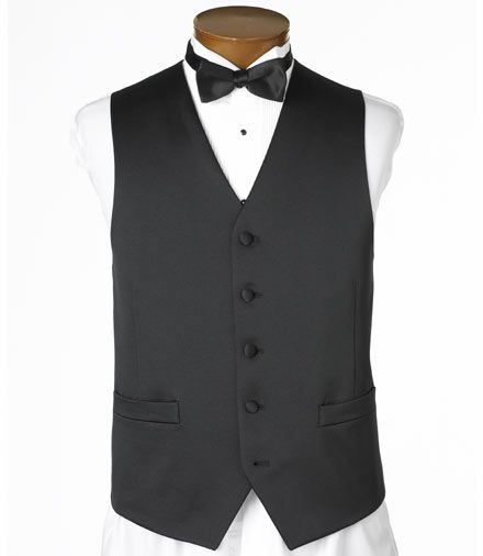 Black Satin Tailored Vest