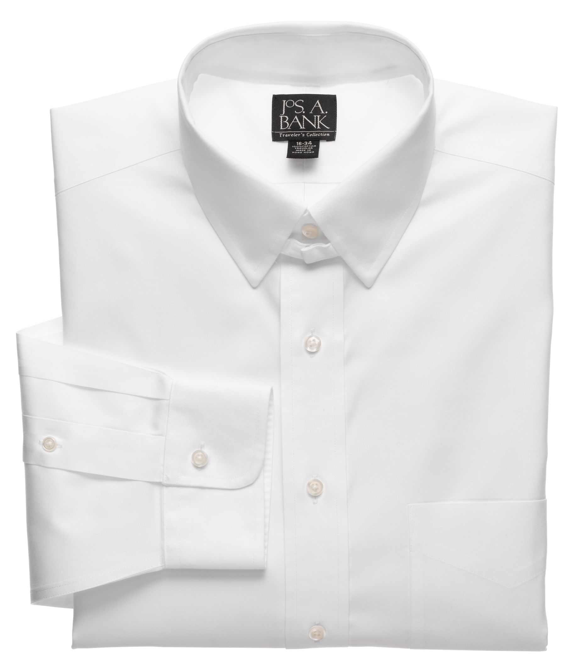 Traveler Pinpoint Solid Tab Collar Dress Shirt