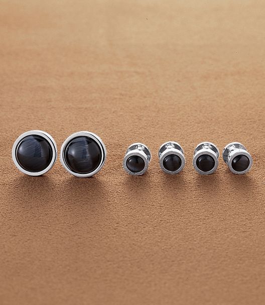Grey Cats Eye Stud Set