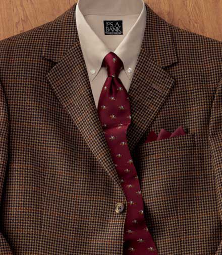 Executive 2-Button Wool Patterned Check Sportcoat